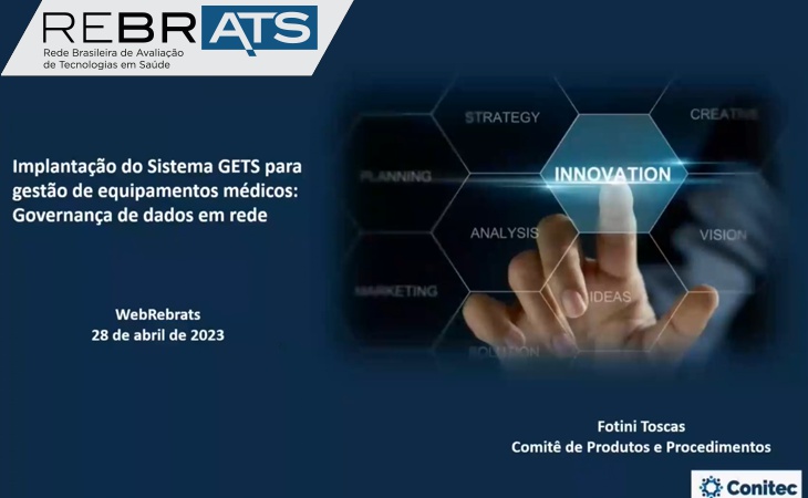 Rebrats organiza webinário sobre a implantação do GETS para gestão de equipamentos médicos